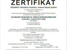 Certyfikat BRC 2021 niemiecki